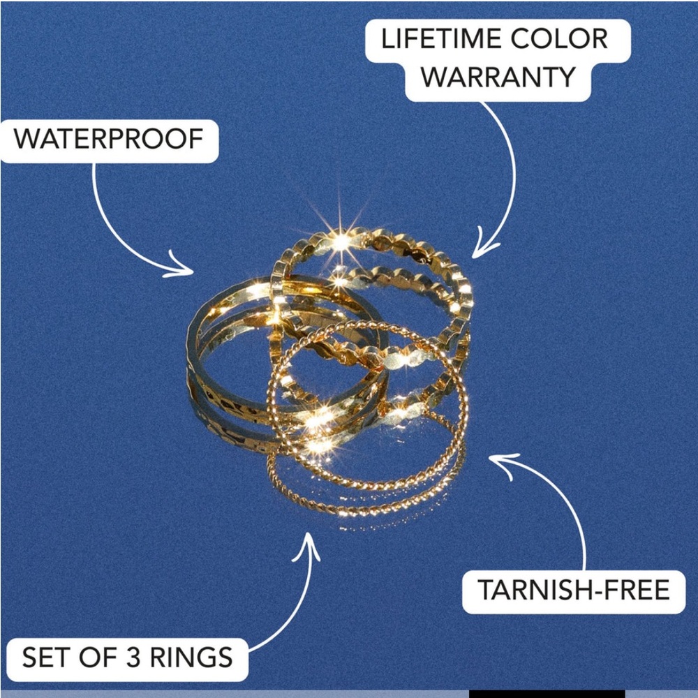 Elegant Gold Stacking Rings - Picture 4 of 8